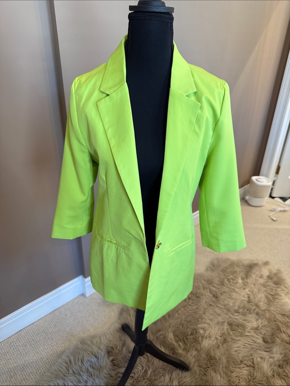 SHEIN Neon Lime Single-Button Blazer